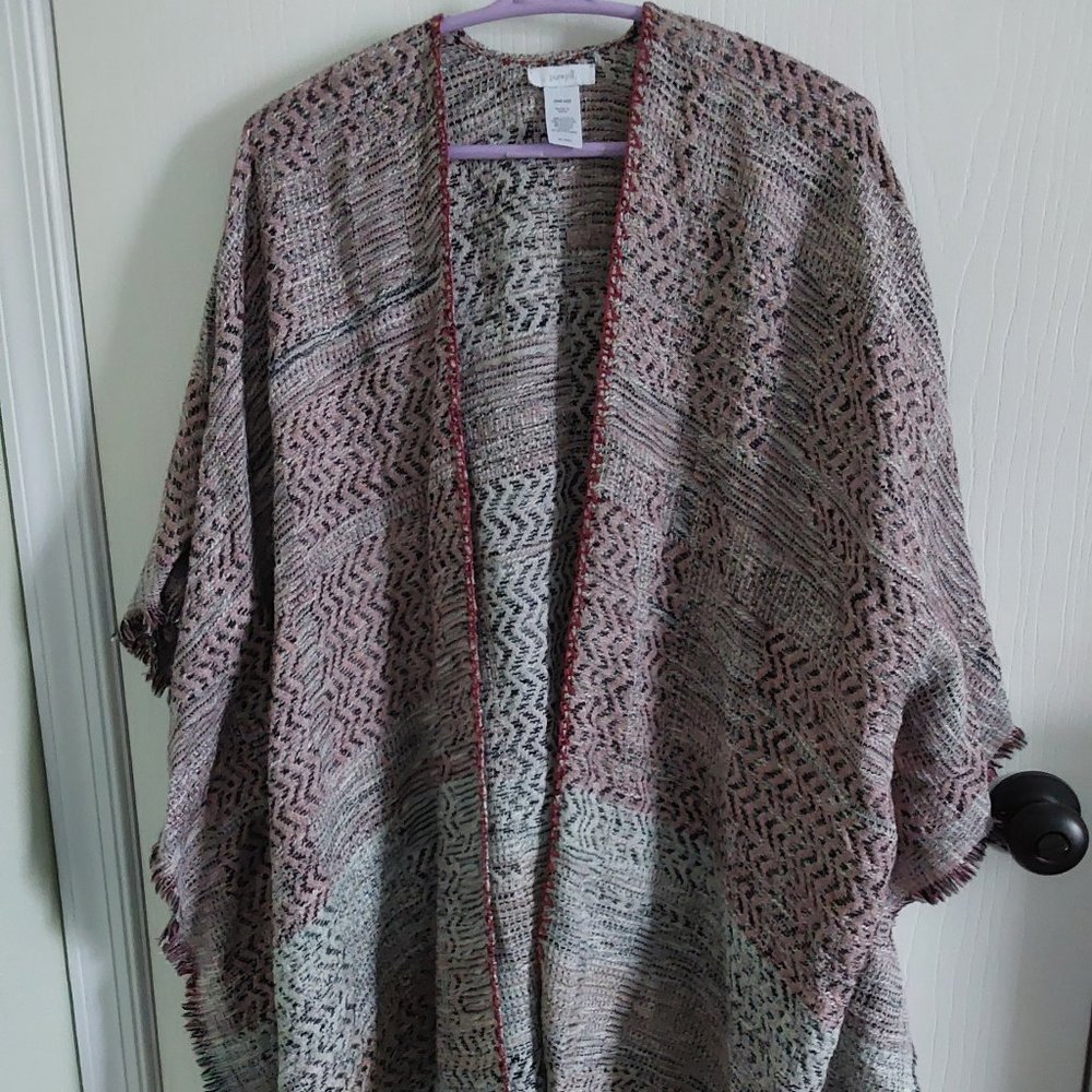 J.Jill multi colored open front poncho